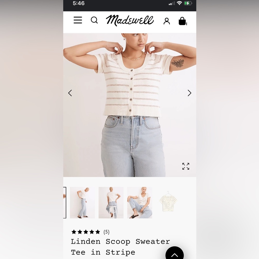 Madewell women’s short sleeve sweater. size medium